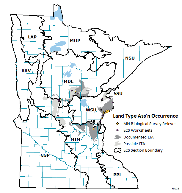 Distribution map for FDc25
