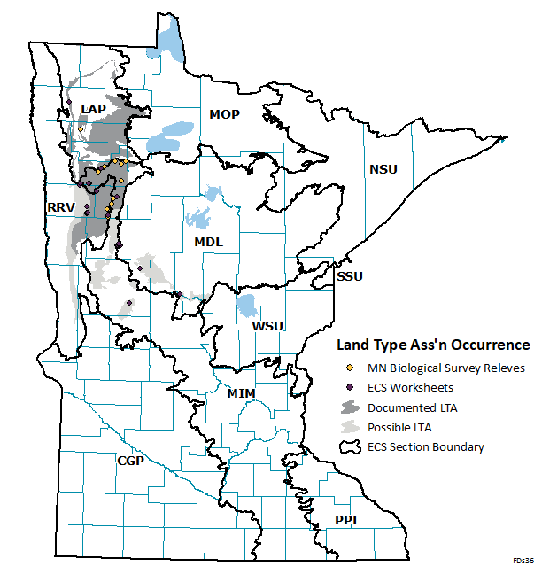 Distribution map for FDs36