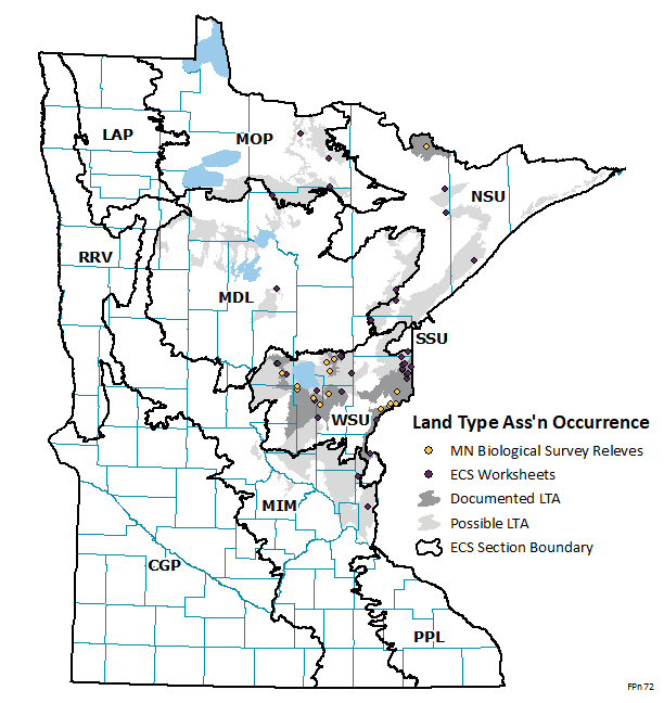 Distribution map for FPn72