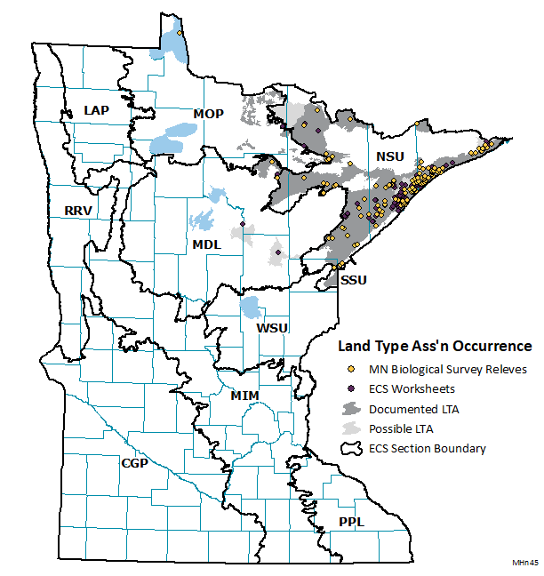 Distribution map for MHn45