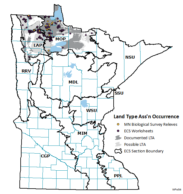 Distribution map for WFw54