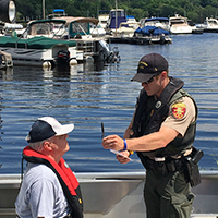 Boater and officer