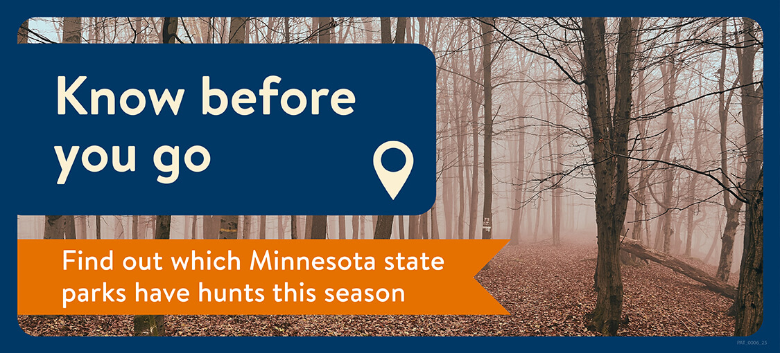 Minnesota state parks and trails. Know before you go. Find out which Minnesota state parks have hunts this season. A colorful forest in the Fall